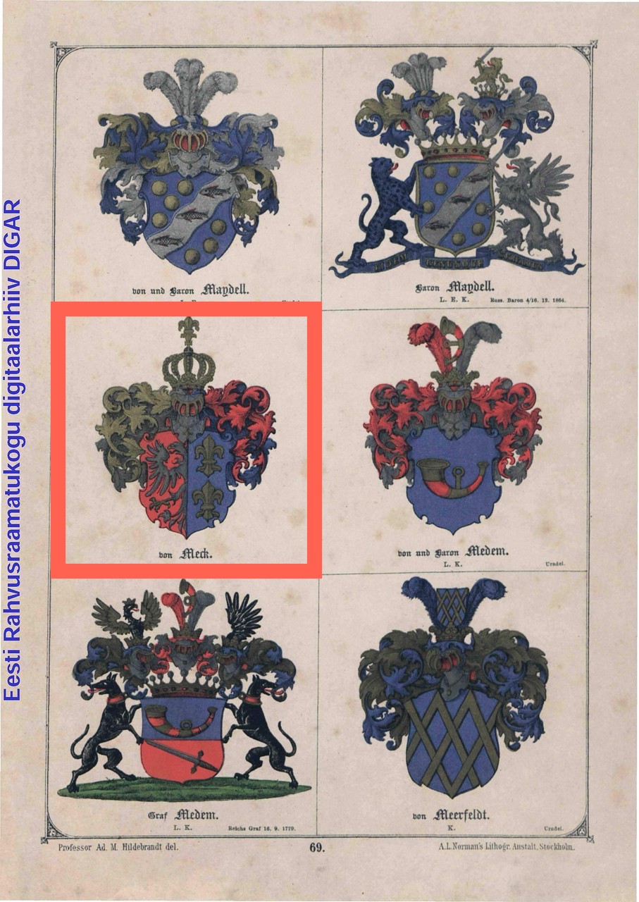 Гербовник балтийского дворянства 1882 Baltisches Wappenbuch герб фон Мекков