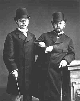 Петра Ильич Чайковский и его студент Иосиф Котек